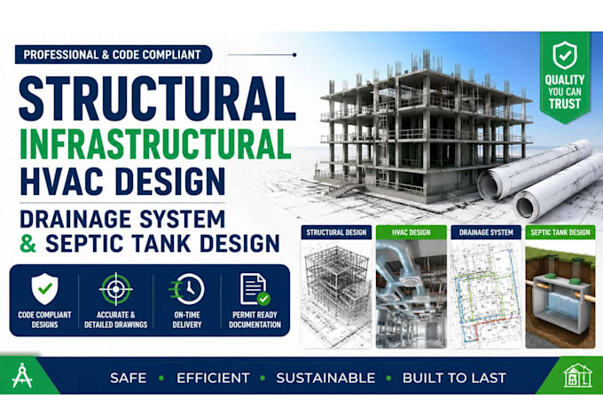 provide structural infrastructural hvac design drainage system septic tank